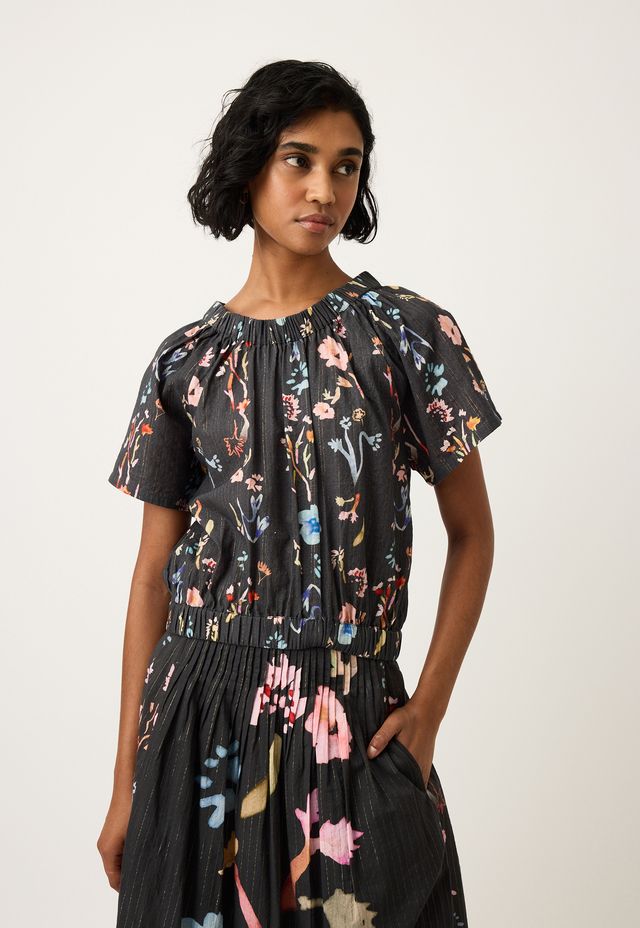 Nancybird Daphne Top in Watercolour Charcoal