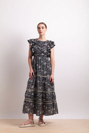 Neris Dark Romance Dress in Indigo