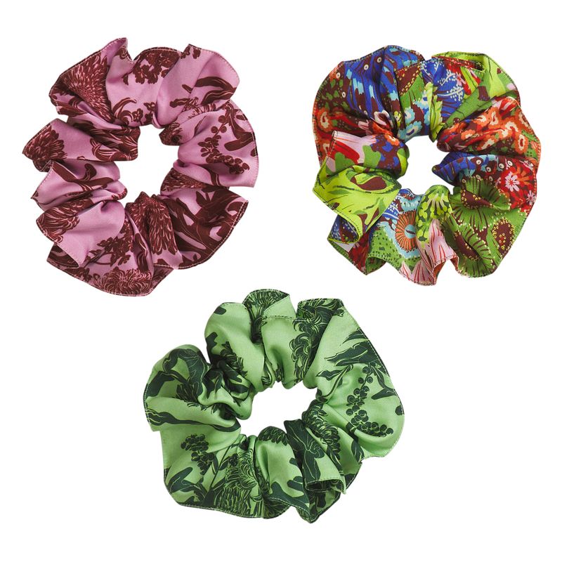 Sage x Clare Delphine Silk Scrunchie Set