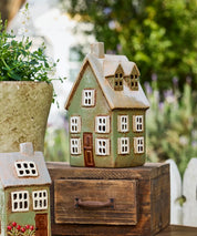 Devon Tealight Cottage Tall- Sage
