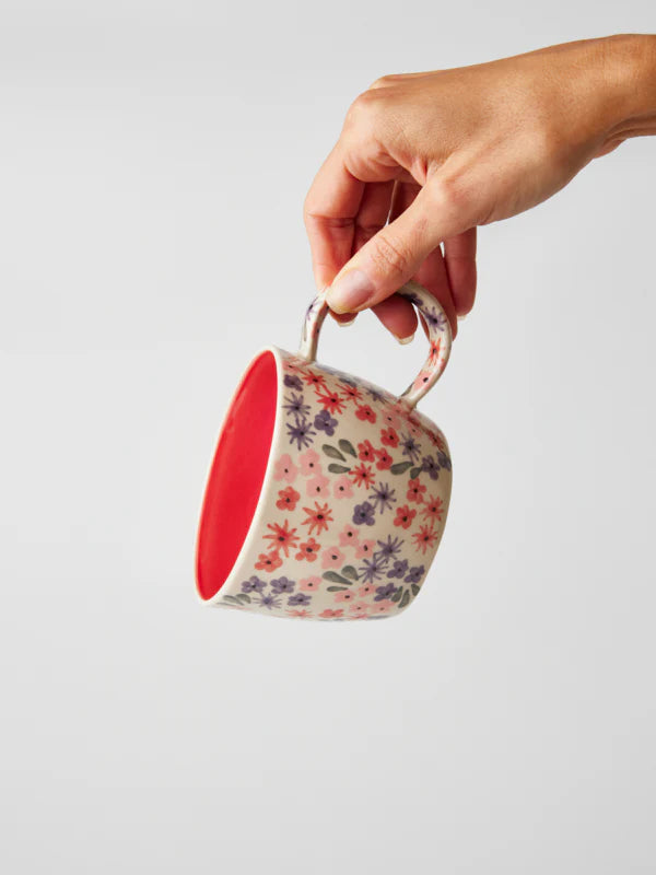 Ditsy Mug- Raspberry