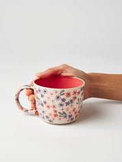 Ditsy Mug- Raspberry