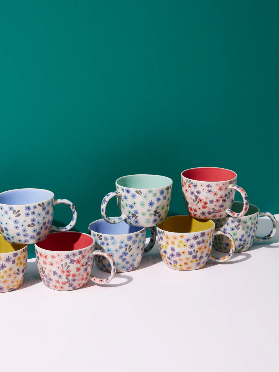 Ditsy Mug- Raspberry