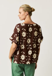 Dolman Top- Ochre Flower