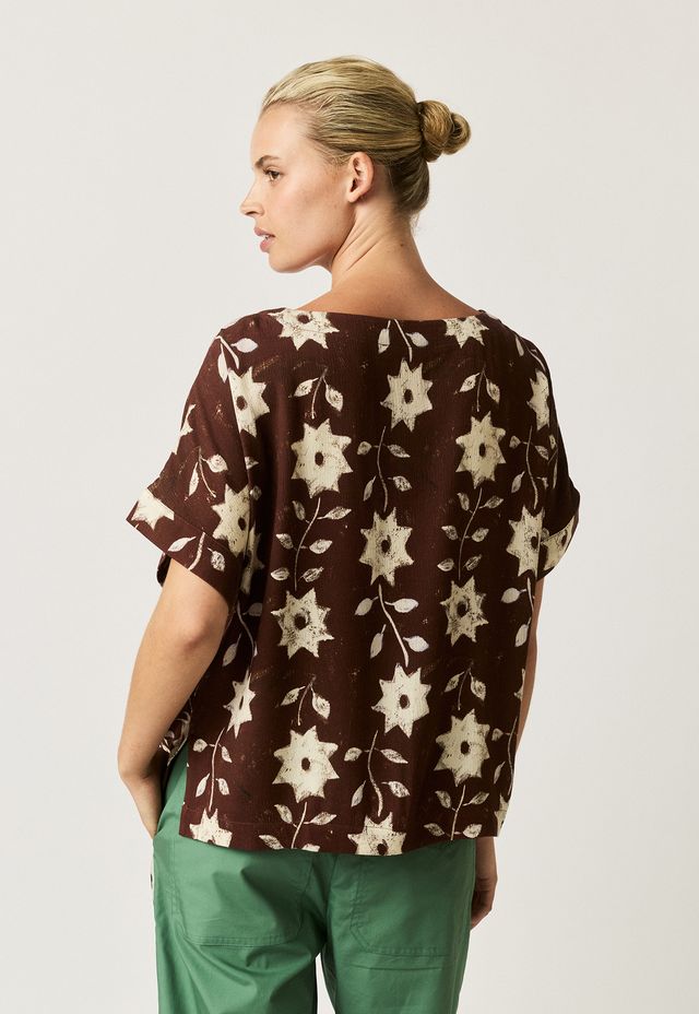 Dolman Top- Ochre Flower