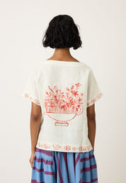 Dolman Top- Red Vase