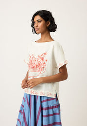 Dolman Top- Red Vase