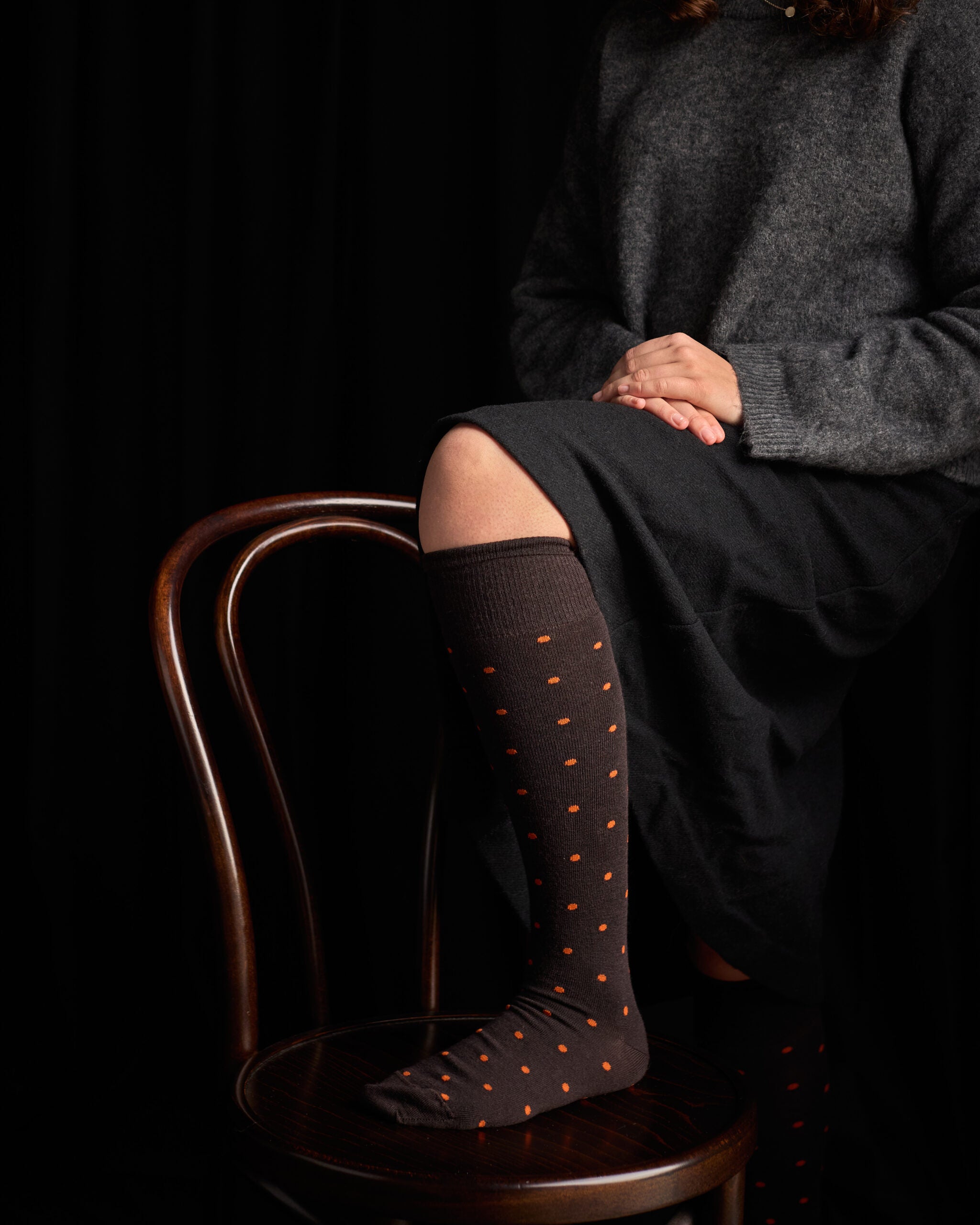 Tightology Merino Wool Knee High Socks in Chocolate