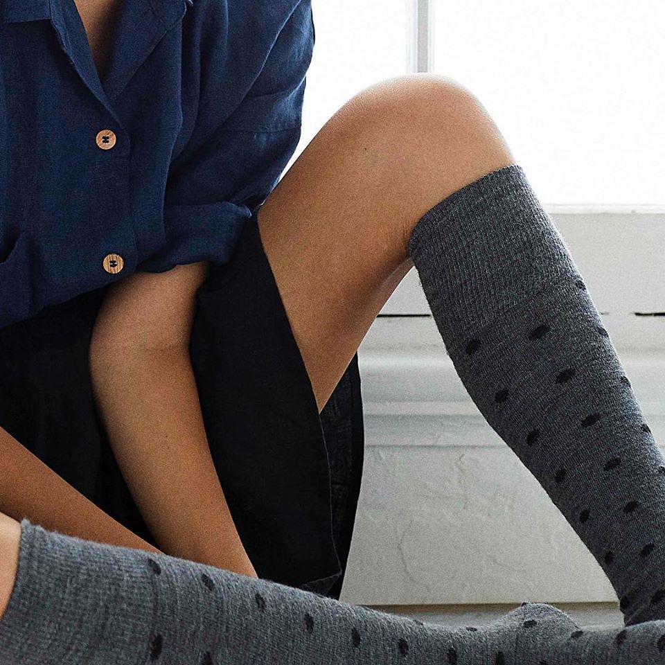 Dotty Long Wool Socks- Assorted Colours