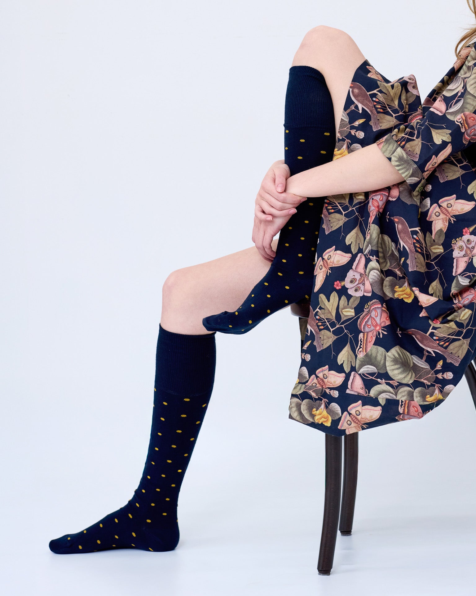 Dotty Long Socks- Cotton