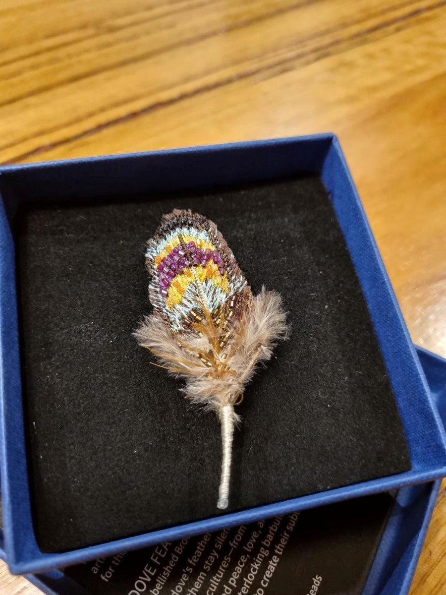 Dove Feather Brooch