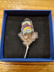 Trovelore Dove Feather Embellished Brooch Pin