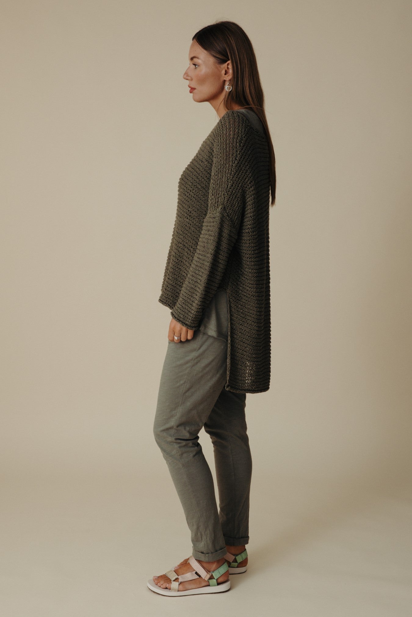 Driftaway Pullover- Dusky Olive