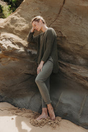 Driftaway Pullover- Dusky Olive