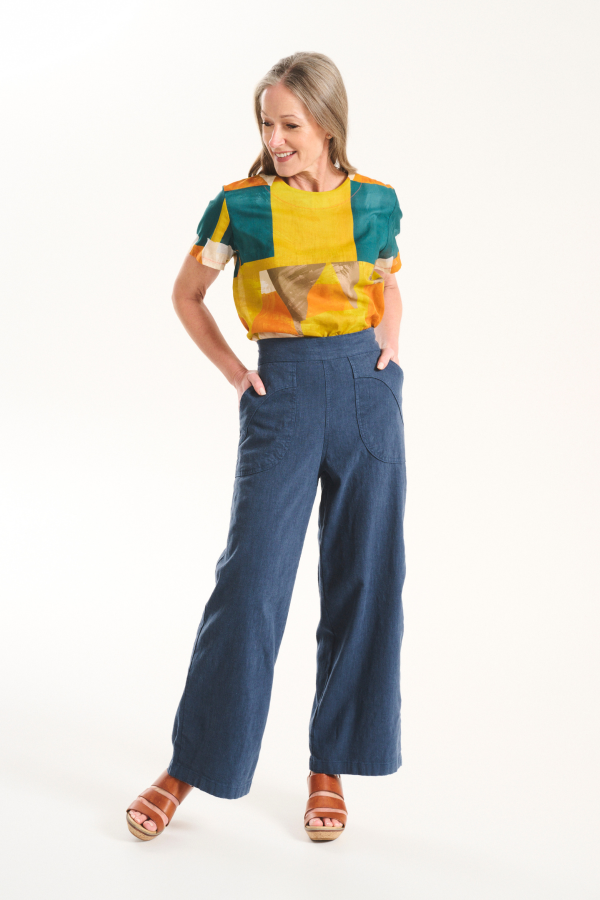 Peggy Lino Pants- Navy