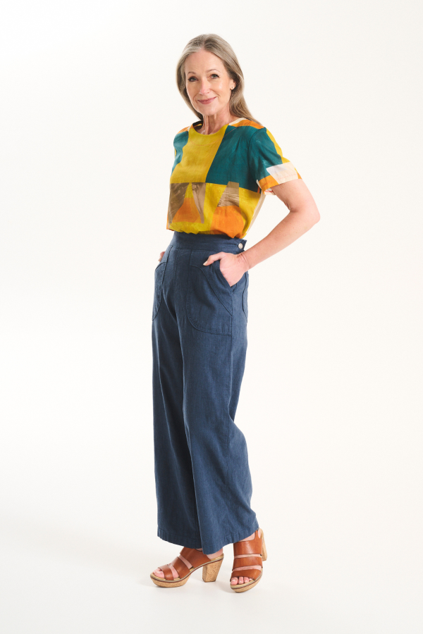 Peggy Lino Pants- Navy