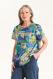 Pueblito Top- Blue