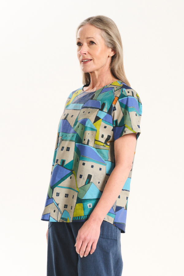 Pueblito Top- Blue