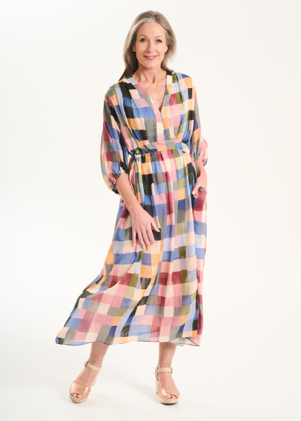 Olga de Polga Tessera Robe Dress in Blush Cotton Voile