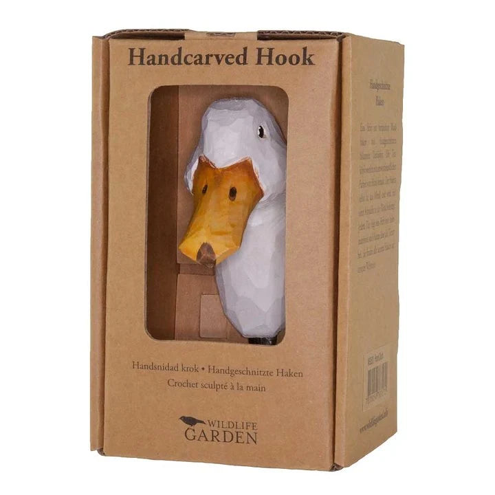 Wooden Carved Hook- Duck