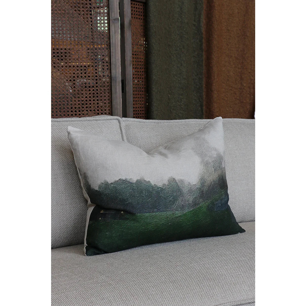 CC Interiors Dusk at Huka Linen Lumbar Cushion 40 x 60cm