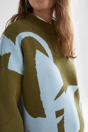 Leben Sweater- Blue/ Artichoke