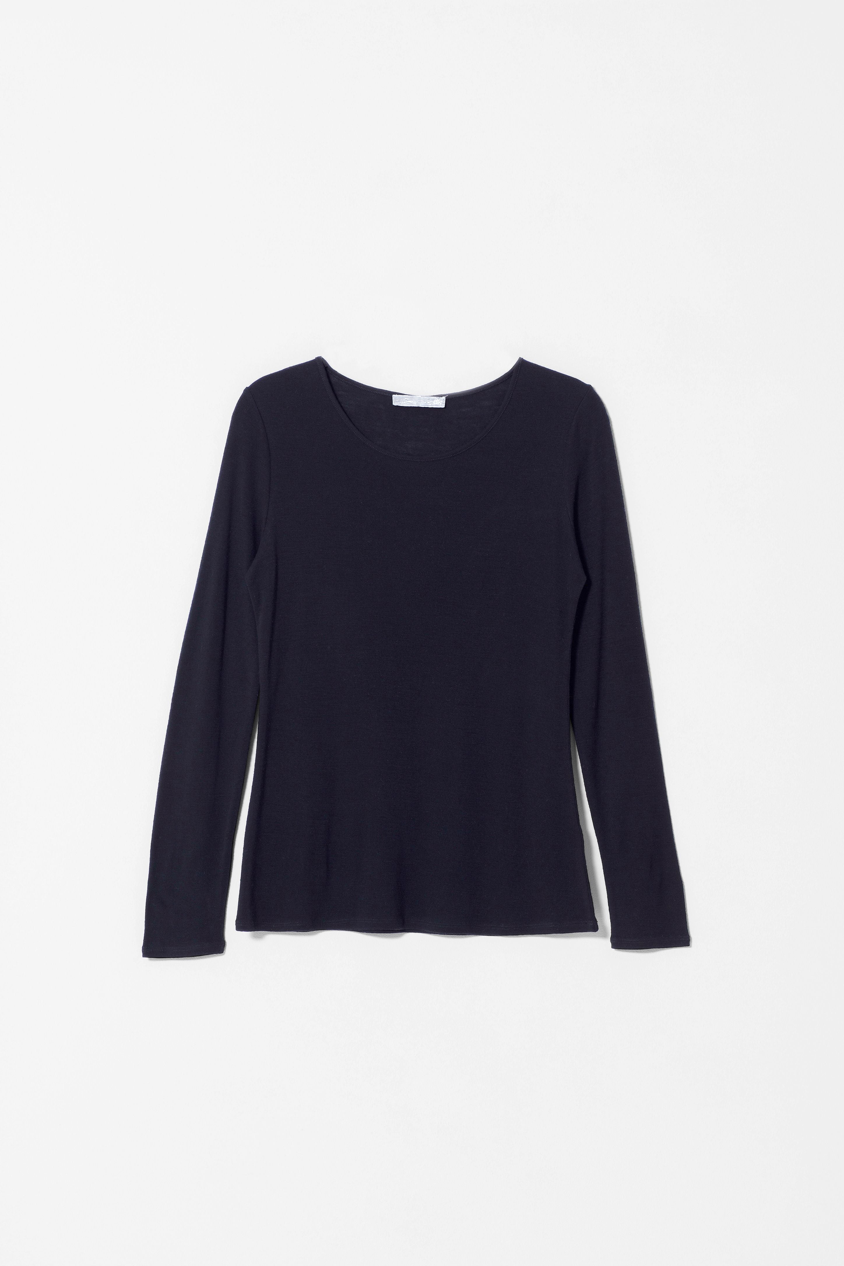 ELK Merino Wool Long Sleeve Top in Black
