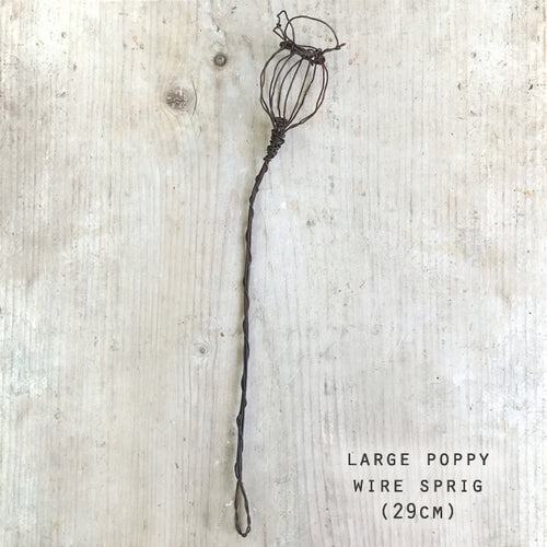 East of India Wire Spring Poppy Head Large