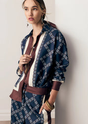 POL Clothing Eden Silk Shirt in Eden Scarf Print