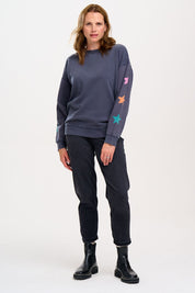 Sugarhill Brighton Edie Relaxed Sweat with Star Sleeve Print