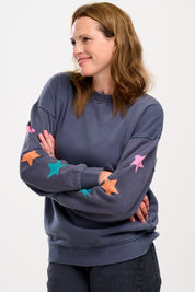 Edie Relaxed Sweat- Star Sleeve