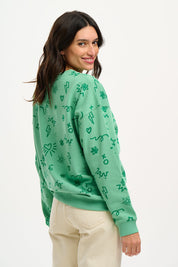 Eadie Sweatshirt-Green Doodle