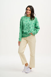 Eadie Sweatshirt-Green Doodle