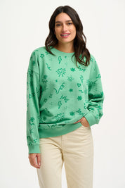 Eadie Sweatshirt-Green Doodle