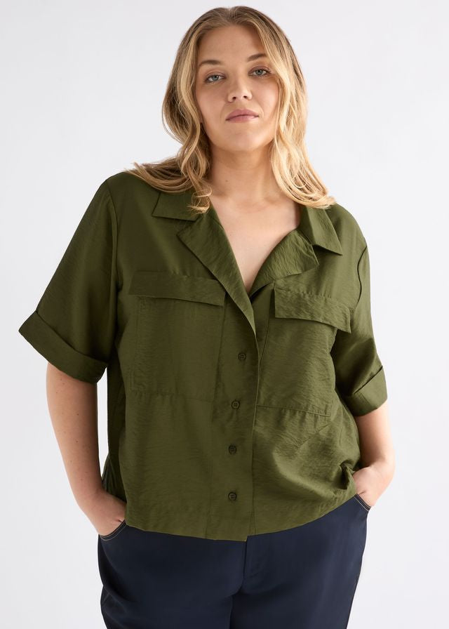 ELK Eine Shirt in Bright Olive