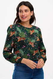 Sugarhill Brighton Elania Blouse in Tiger Park Print