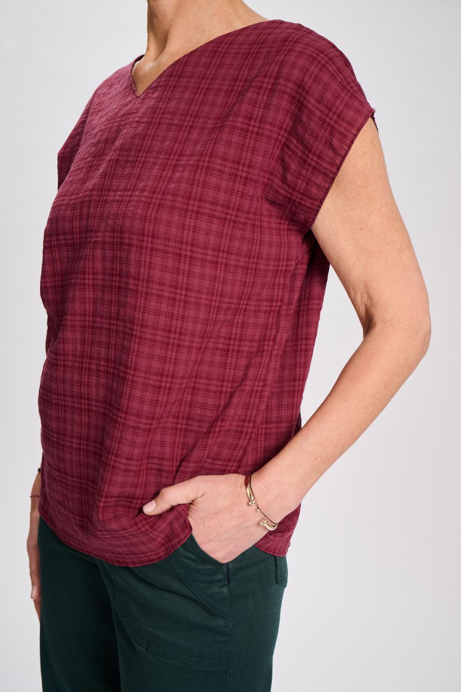 Elara Two-way Tee- Mulberry