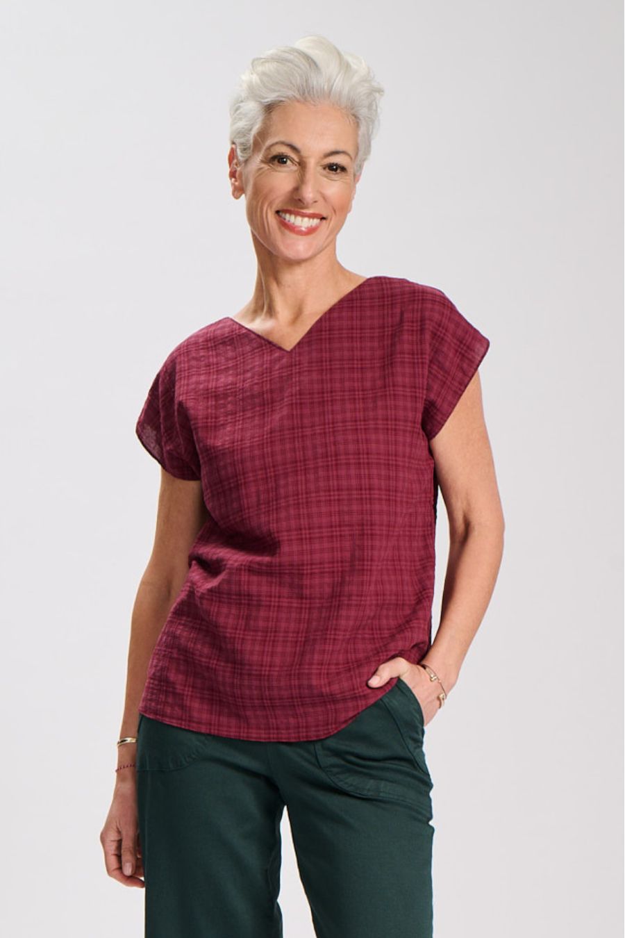 Olga de Polga Elara Two-way Tee in Mulberry