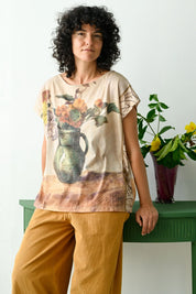 Lazybones Eleanor Jersey Cotton Tee Fleurs