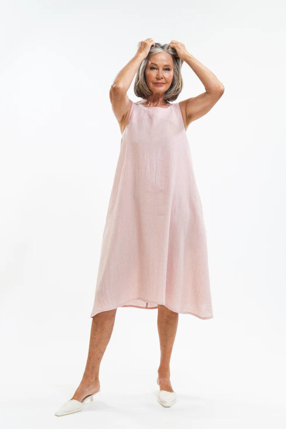 Eva's Sunday Eliza Dress in Iced Vovo Linen