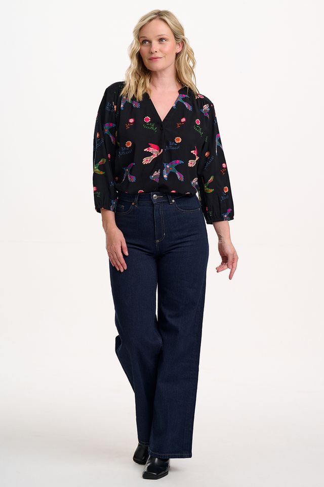 Sugarhill Brighton Elkie Blouse Rainbow Folk Bird Print