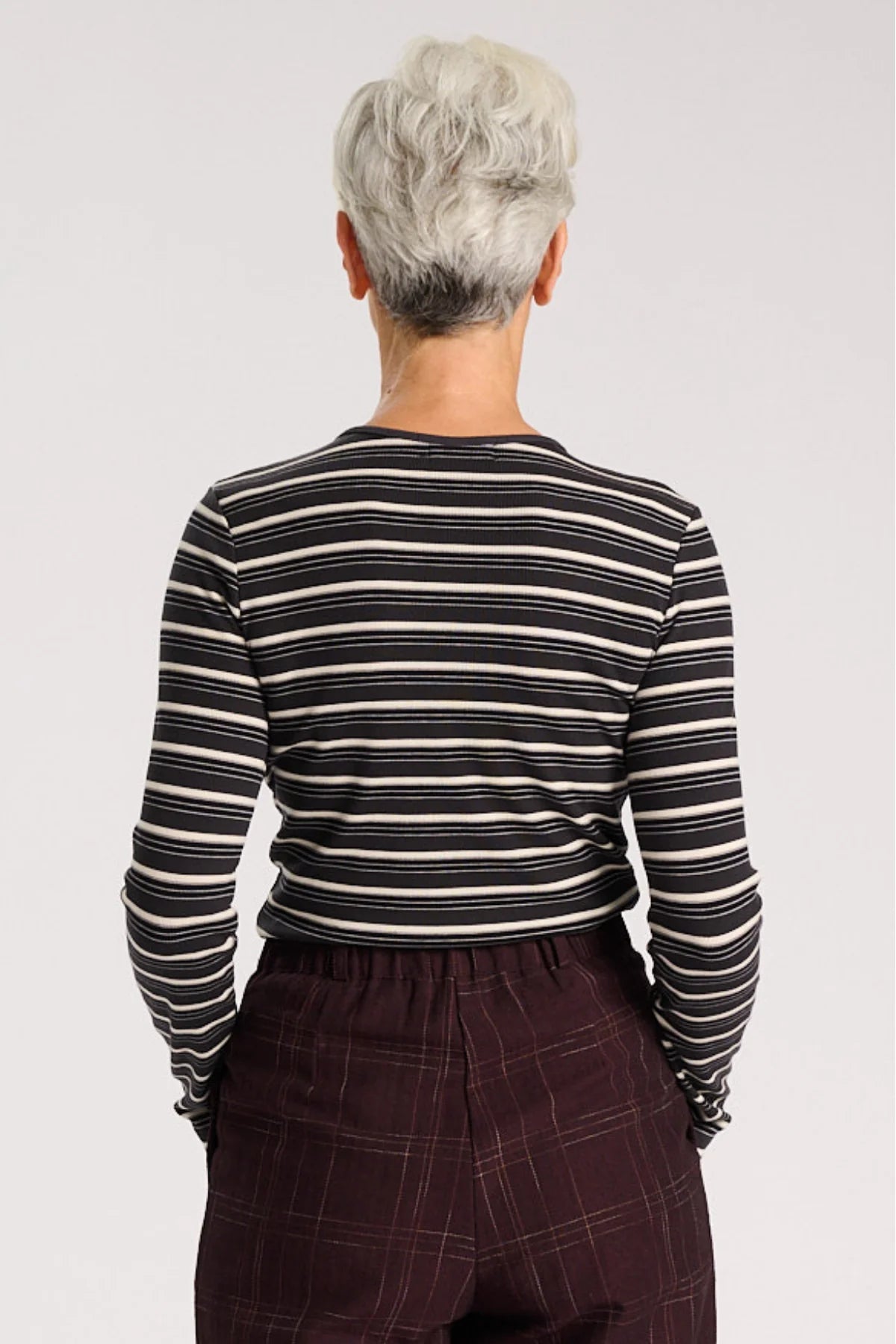 Ella Striped Top- Black