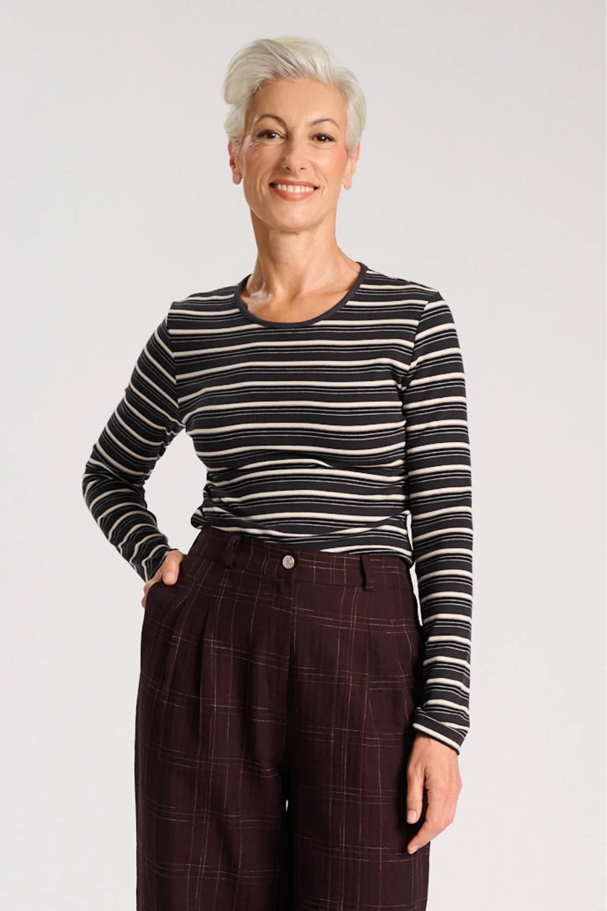 Olga de Polga Ella Stripe Cotton Top in Black