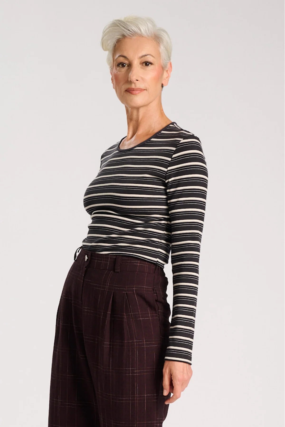 Ella Striped Top- Black