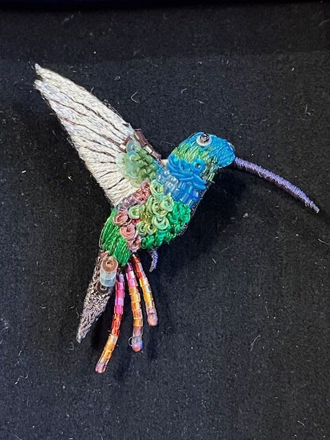 Trovelore Emerald Chin Hummingbird Embellished Brooch Pin