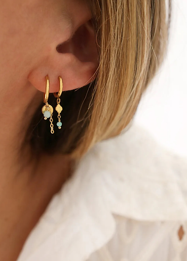 16mille Emery Gold & Amazonite Earringse