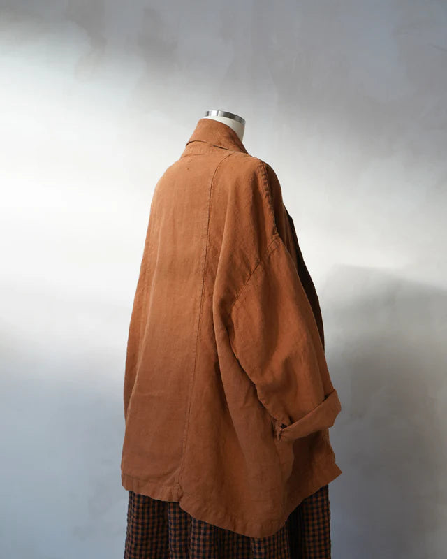 Emi Haori Linen Jacket-Brick