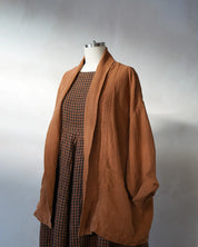 Metta Melbourne Emi Haori Linen Jacket in Brick