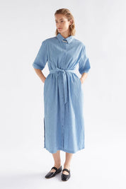 ELK Erden Cotton Shirt Dress in Chambray