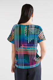 Eryn Top- Navy Ligheten Print